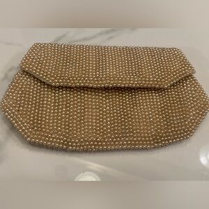 Vintage Elegant Pearl-Embellished Clutch small size